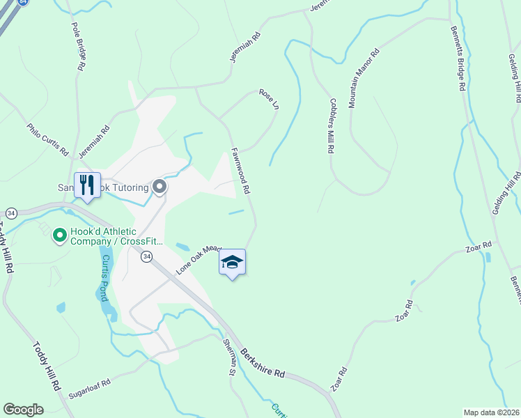 map of restaurants, bars, coffee shops, grocery stores, and more near 23 Fawnwood Road in Newtown