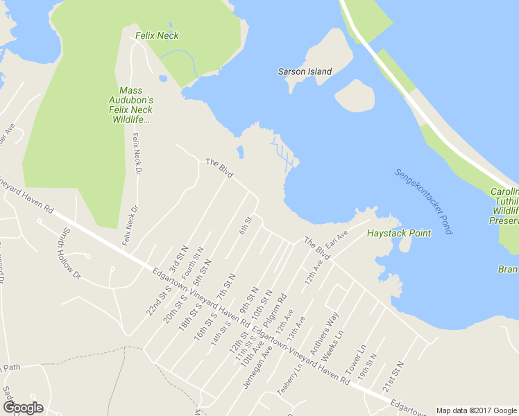 map of restaurants, bars, coffee shops, grocery stores, and more near 289 The Boulevard in Edgartown