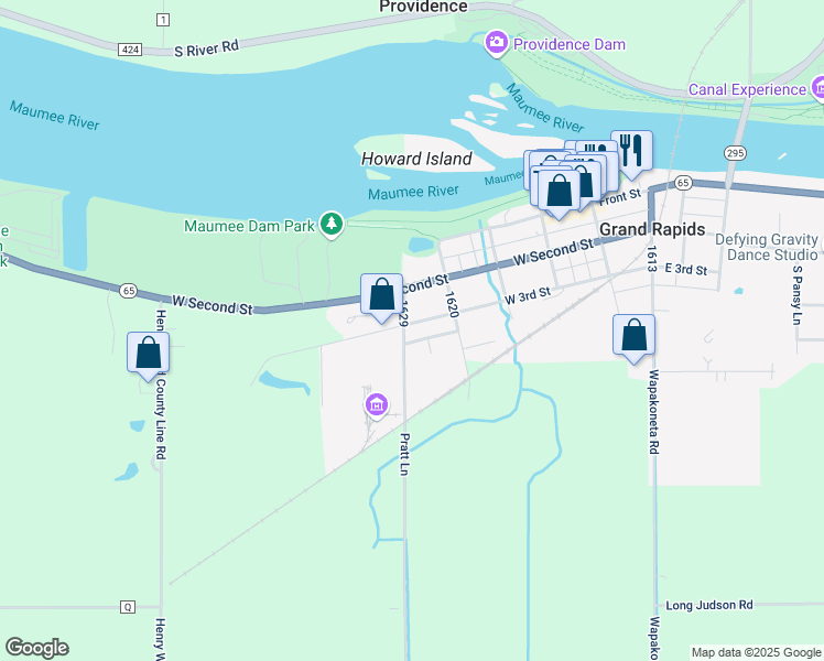 map of restaurants, bars, coffee shops, grocery stores, and more near 24497 3rd Street in Grand Rapids