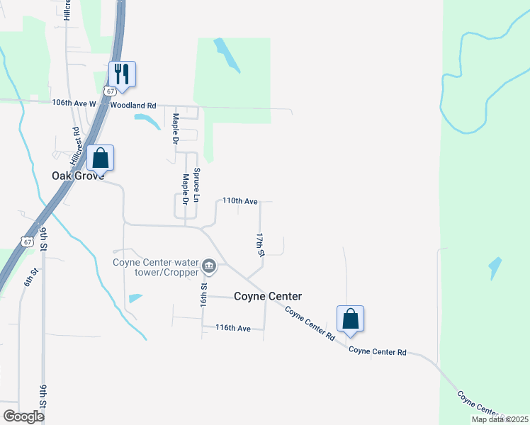 map of restaurants, bars, coffee shops, grocery stores, and more near 11011 17th Street in Milan