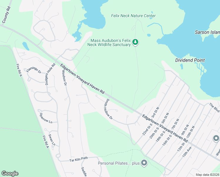 map of restaurants, bars, coffee shops, grocery stores, and more near 7 Allen Street in Edgartown