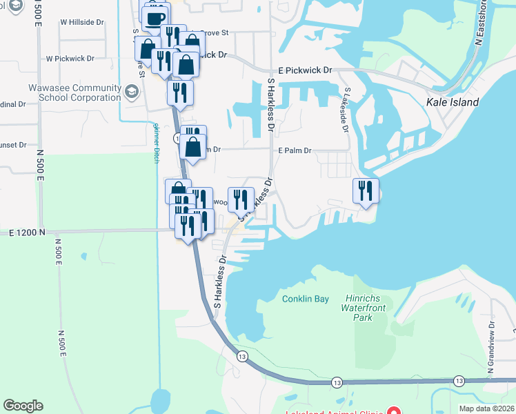 map of restaurants, bars, coffee shops, grocery stores, and more near 1102 S Kitson Dr in Syracuse