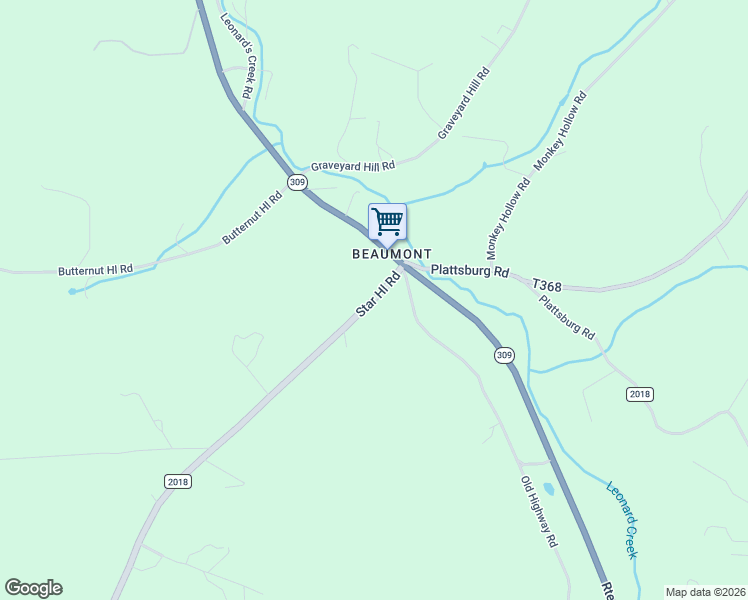 map of restaurants, bars, coffee shops, grocery stores, and more near State Route 2018 in Wyoming