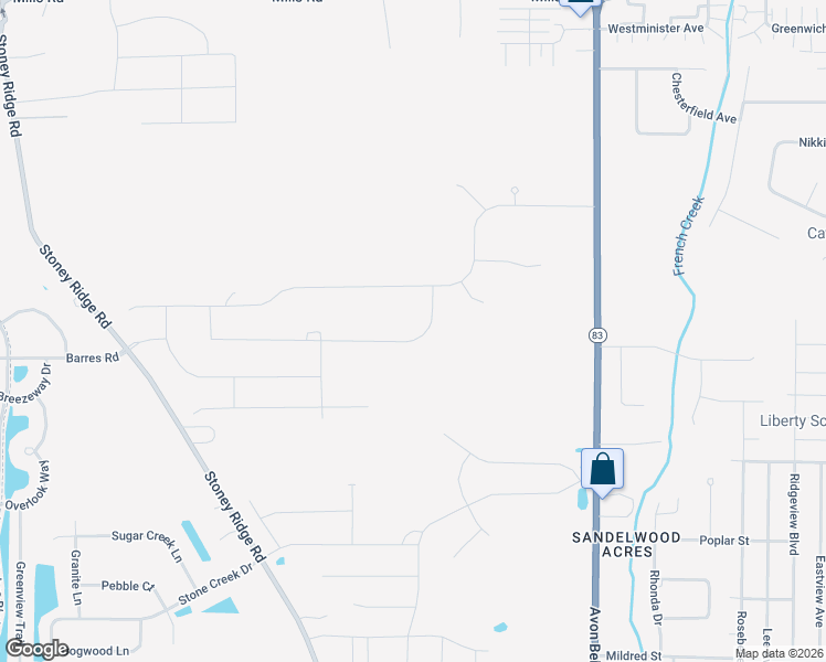 map of restaurants, bars, coffee shops, grocery stores, and more near 36322 Capri Lane in North Ridgeville