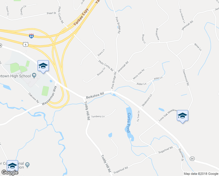 map of restaurants, bars, coffee shops, grocery stores, and more near 1 Pole Bridge Road in Newtown