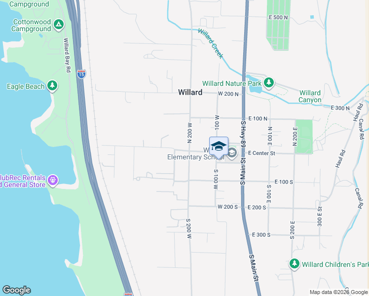 map of restaurants, bars, coffee shops, grocery stores, and more near 9 North 200 West in Willard