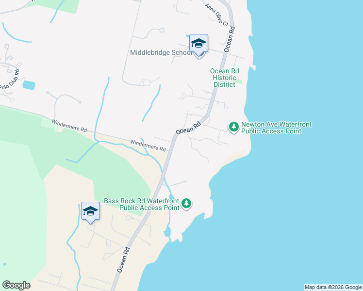 map of restaurants, bars, coffee shops, grocery stores, and more near 460 Ocean Road in Narragansett
