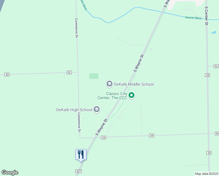 map of restaurants, bars, coffee shops, grocery stores, and more near 3338 Co Road 427 in Waterloo