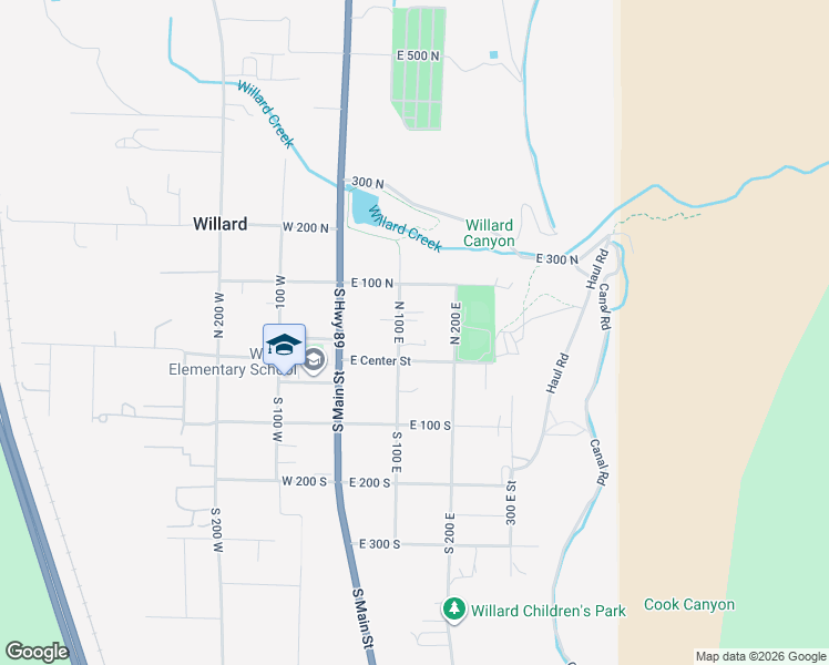 map of restaurants, bars, coffee shops, grocery stores, and more near 4 North 100 East in Willard