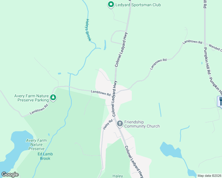 map of restaurants, bars, coffee shops, grocery stores, and more near 415 Colonel Ledyard Highway in Ledyard