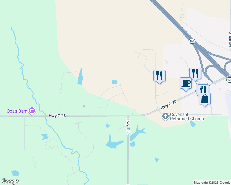 map of restaurants, bars, coffee shops, grocery stores, and more near in Pella