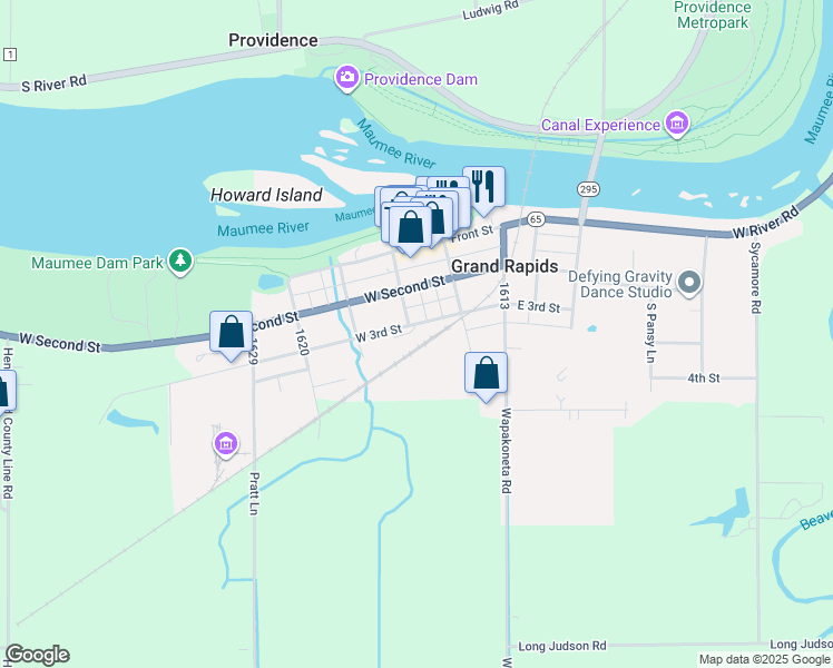 map of restaurants, bars, coffee shops, grocery stores, and more near 24201 3rd Street in Grand Rapids