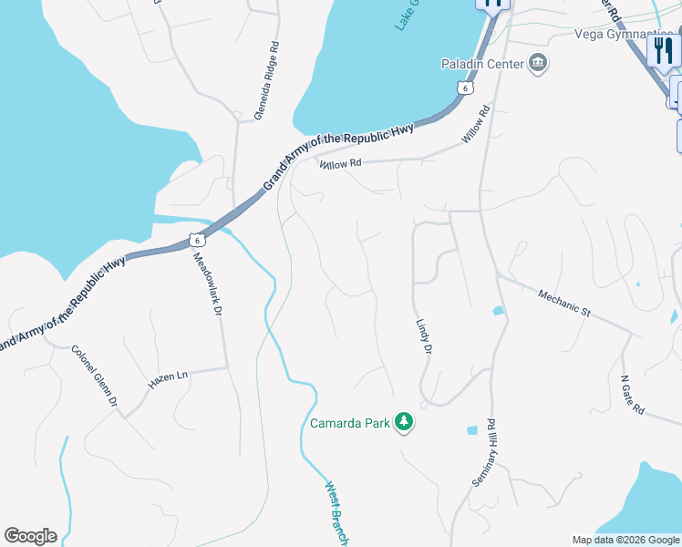 map of restaurants, bars, coffee shops, grocery stores, and more near 53 Arborview in Carmel Hamlet