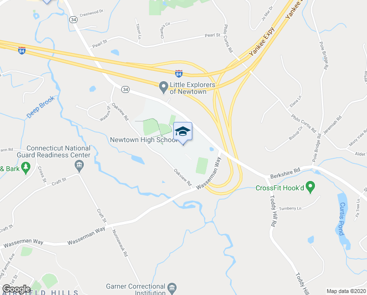 map of restaurants, bars, coffee shops, grocery stores, and more near 12 Berkshire Road in Newtown