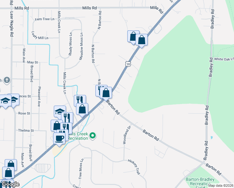 map of restaurants, bars, coffee shops, grocery stores, and more near 32325 Center Ridge Road in North Ridgeville