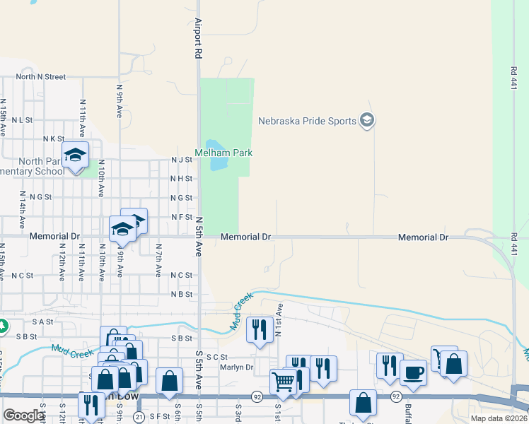 map of restaurants, bars, coffee shops, grocery stores, and more near 145 Memorial Drive in Broken Bow