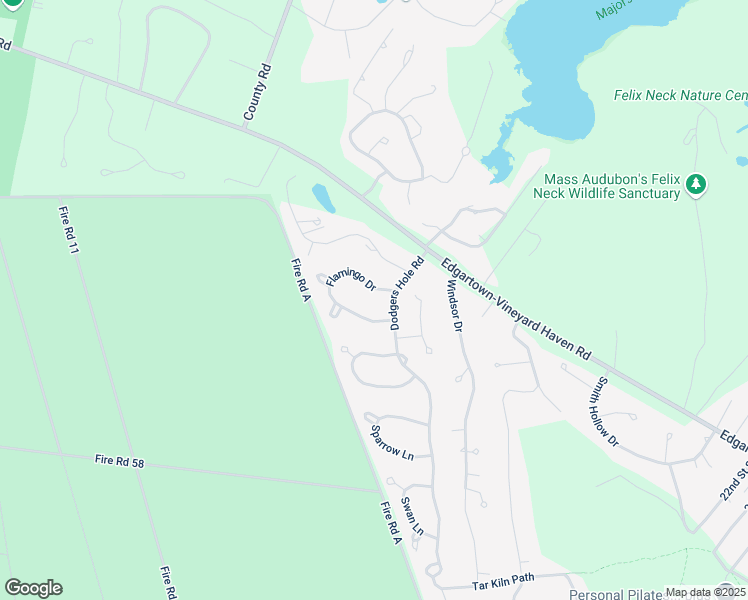 map of restaurants, bars, coffee shops, grocery stores, and more near 4 Flamingo Drive in Edgartown