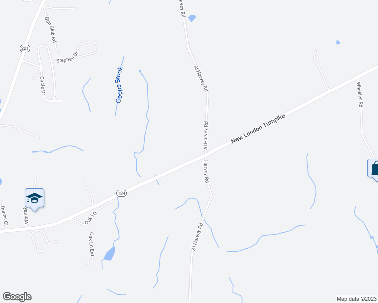 map of restaurants, bars, coffee shops, grocery stores, and more near 491 New London Turnpike in Stonington