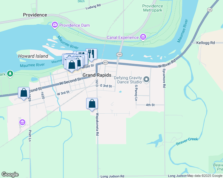 map of restaurants, bars, coffee shops, grocery stores, and more near 23881 3rd St in Grand Rapids