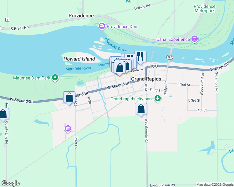 map of restaurants, bars, coffee shops, grocery stores, and more near 24201 3rd Street in Grand Rapids
