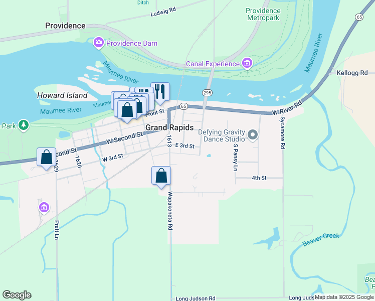 map of restaurants, bars, coffee shops, grocery stores, and more near 23881 3rd Street in Grand Rapids
