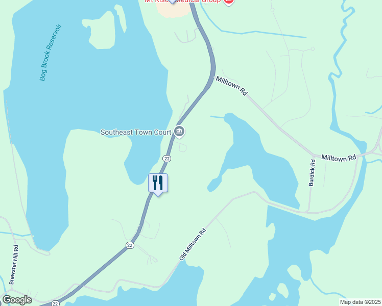 map of restaurants, bars, coffee shops, grocery stores, and more near 203 Virginia Woods Drive in Brewster