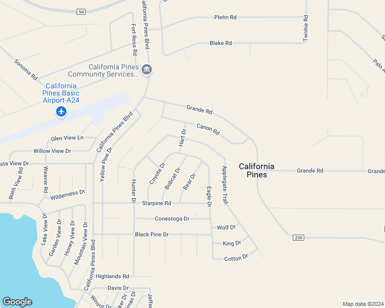 map of restaurants, bars, coffee shops, grocery stores, and more near 22 Eagle Drive in Alturas