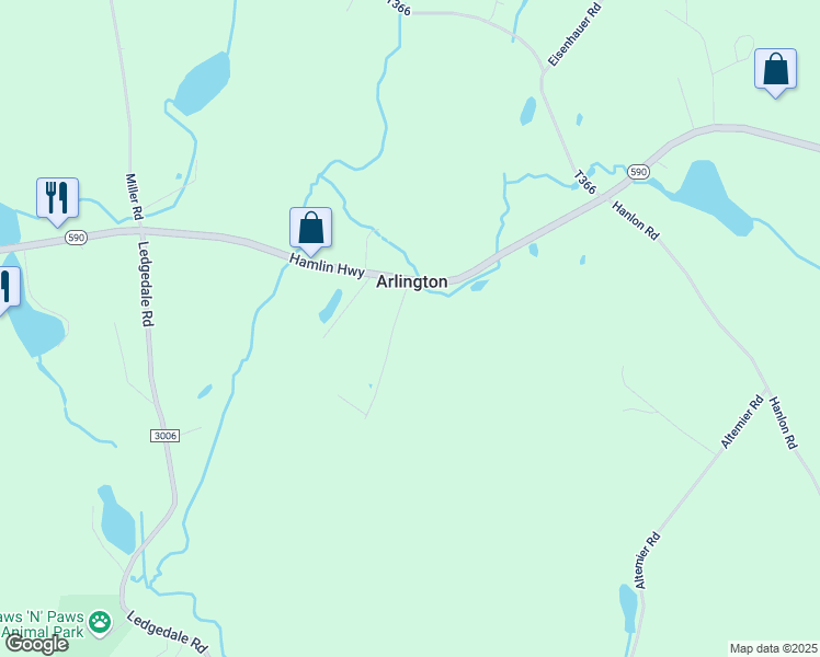 map of restaurants, bars, coffee shops, grocery stores, and more near 19 T-368 in Lake Ariel