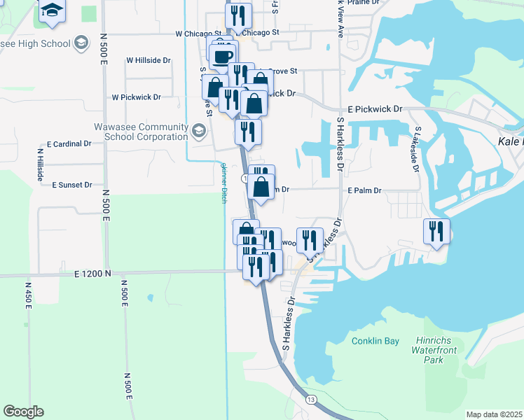 map of restaurants, bars, coffee shops, grocery stores, and more near 912 South Huntington Street in Syracuse