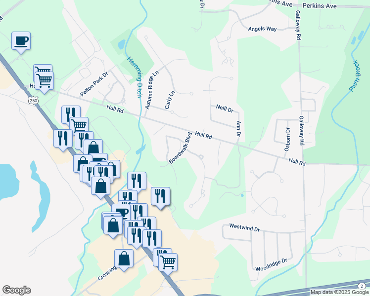 map of restaurants, bars, coffee shops, grocery stores, and more near 1914 Atlantic Avenue in Sandusky