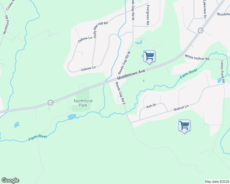 map of restaurants, bars, coffee shops, grocery stores, and more near 1843 Middletown Avenue in North Branford