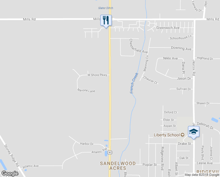 map of restaurants, bars, coffee shops, grocery stores, and more near 5350 Avon Belden Road in North Ridgeville