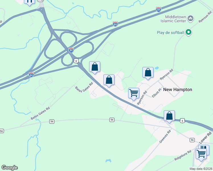 map of restaurants, bars, coffee shops, grocery stores, and more near 5058 New York 17M in New Hampton