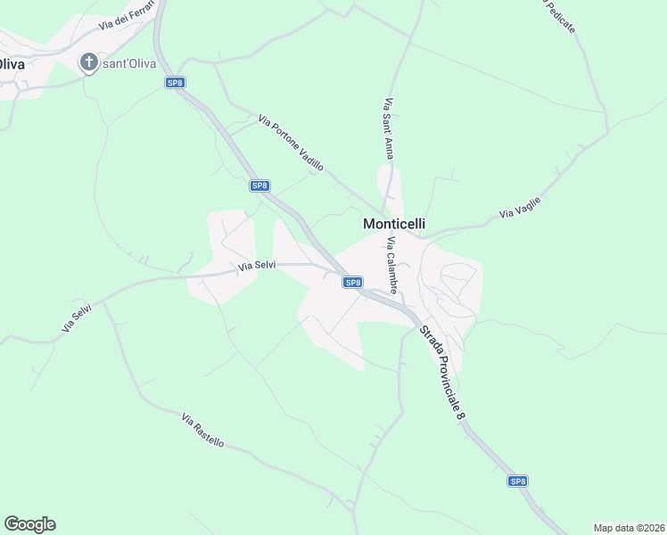 map of restaurants, bars, coffee shops, grocery stores, and more near 2 Via Selvi in Monticelli
