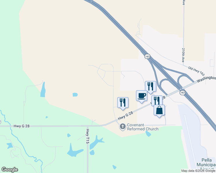map of restaurants, bars, coffee shops, grocery stores, and more near in Pella