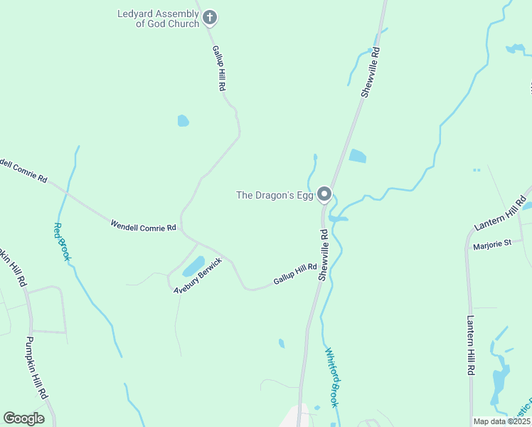map of restaurants, bars, coffee shops, grocery stores, and more near 407 Shewville Road in Ledyard
