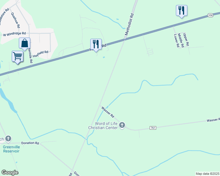 map of restaurants, bars, coffee shops, grocery stores, and more near 682 Methodist Road in Greenville