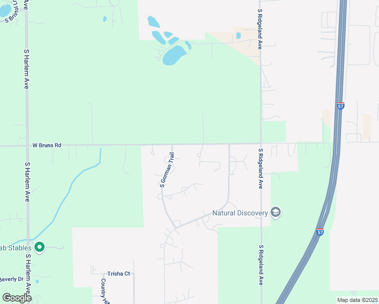 map of restaurants, bars, coffee shops, grocery stores, and more near 6607 West Bruns Road in Monee