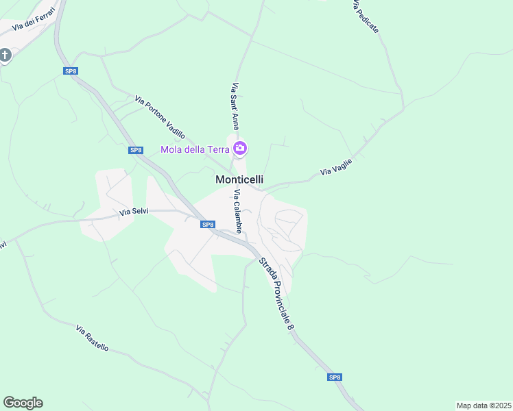 map of restaurants, bars, coffee shops, grocery stores, and more near 16A Via San Anna in Monticelli