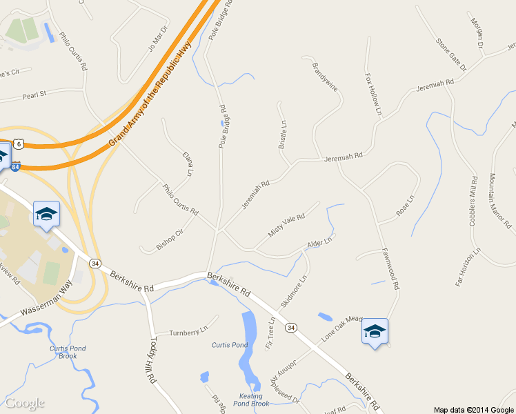 map of restaurants, bars, coffee shops, grocery stores, and more near 10 Jeremiah Road in Newtown