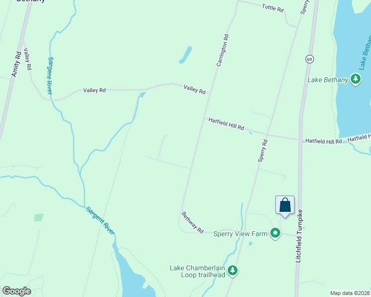 map of restaurants, bars, coffee shops, grocery stores, and more near 55 Carrington Road in Bethany