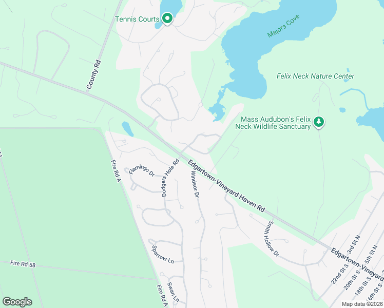 map of restaurants, bars, coffee shops, grocery stores, and more near 16 Major's Cove Lane in Edgartown