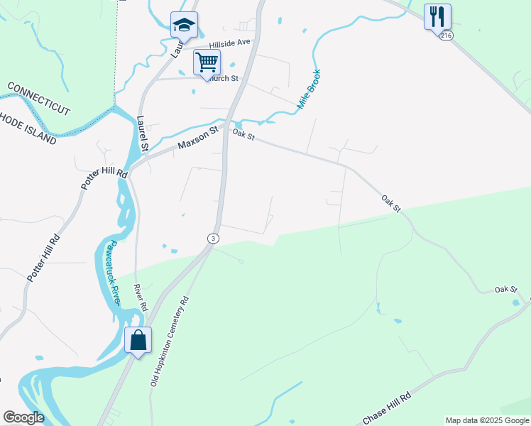 map of restaurants, bars, coffee shops, grocery stores, and more near 15 Williams Street in Hopkinton