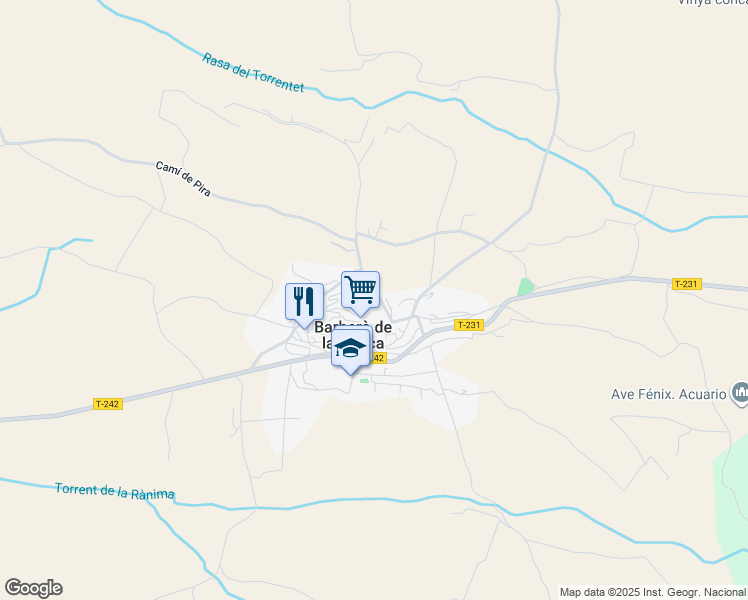 map of restaurants, bars, coffee shops, grocery stores, and more near 19 Carrer de la Font in Barberà de la Conca