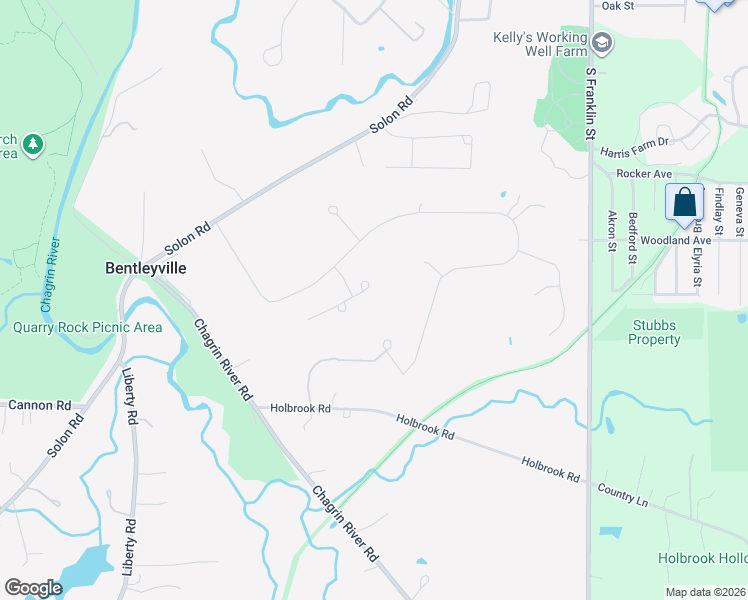 map of restaurants, bars, coffee shops, grocery stores, and more near 40 Glennridge Court in Bentleyville