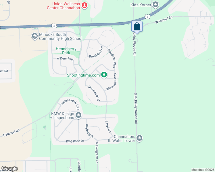 map of restaurants, bars, coffee shops, grocery stores, and more near 25940 S Woodrush Way in Channahon