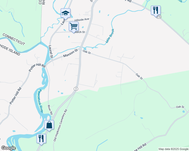map of restaurants, bars, coffee shops, grocery stores, and more near 15 Williams Street in Hopkinton
