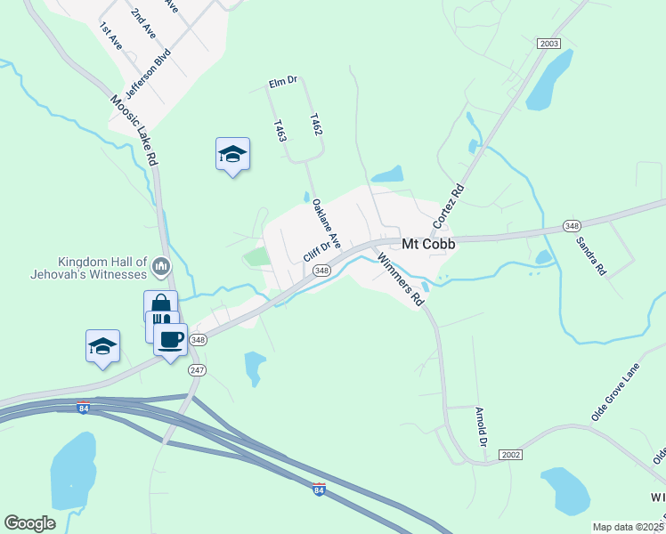 map of restaurants, bars, coffee shops, grocery stores, and more near 1276 Mount Cobb Road in Mount Cobb