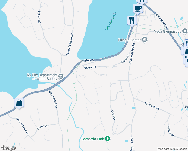 map of restaurants, bars, coffee shops, grocery stores, and more near 7 Leeside Road in Carmel Hamlet