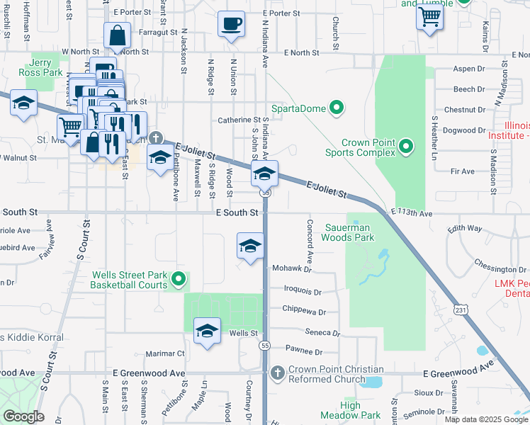 S Indiana Ave & E South St, Crown Point IN Walk Score